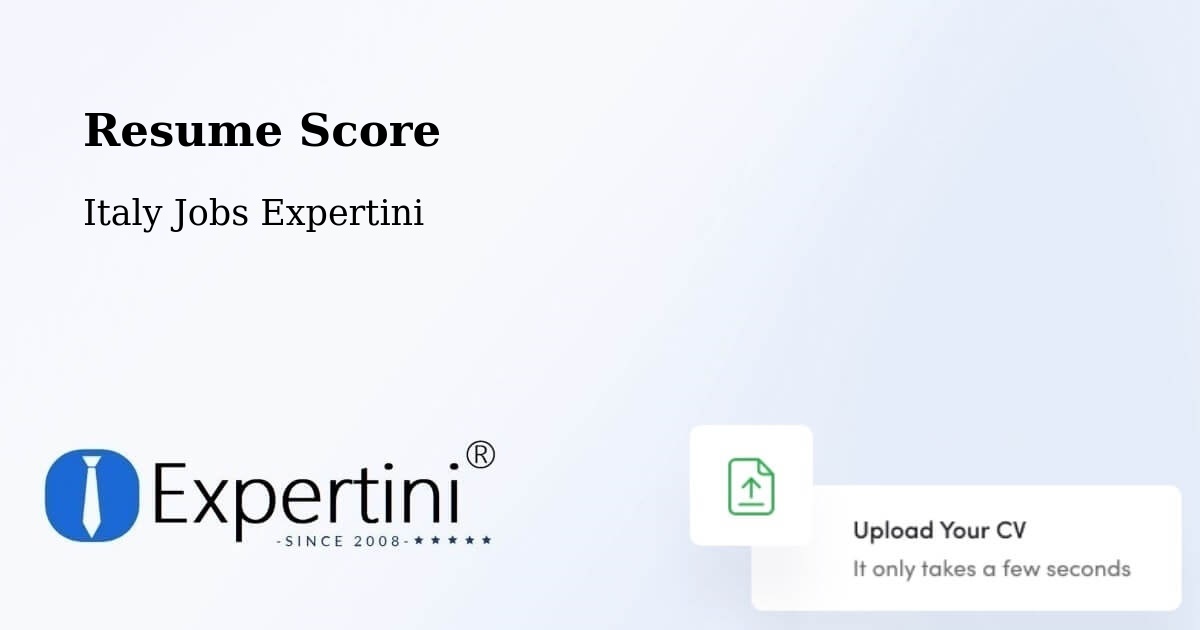 Resume Score & Job Description Match Tool – Panni - Italy Jobs Expertini